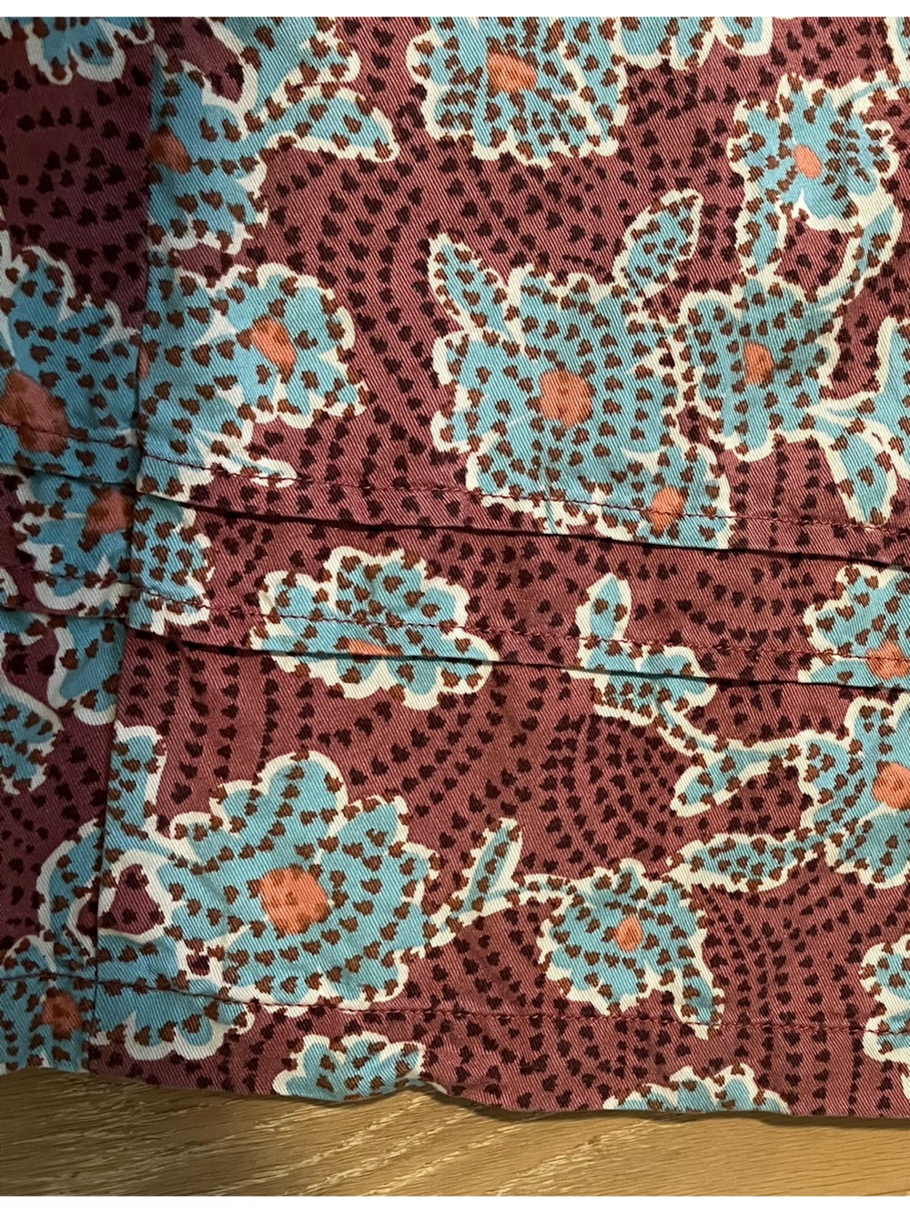 Anthropologie Rust Red and Cream Floral Wide-Leg Jumpsuit - Picture 7 of 12